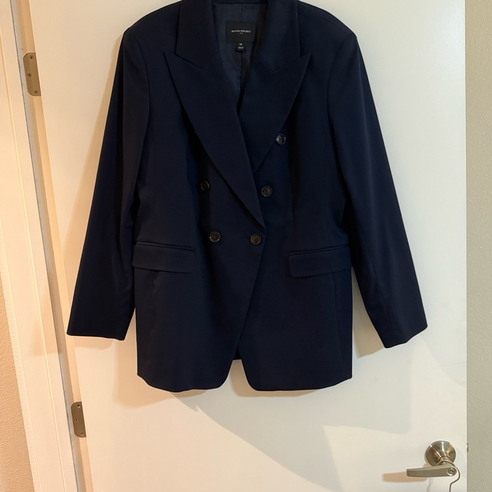 Banana Republic Midnight Blue Double-Breasted Blazer
